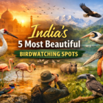 India’s most beautiful birdwatching spots featuring migratory birds, wetlands, and sunrise landscape