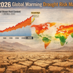 Global temperature anomaly map showing extreme heat across the Northern Hemisphere in 2026